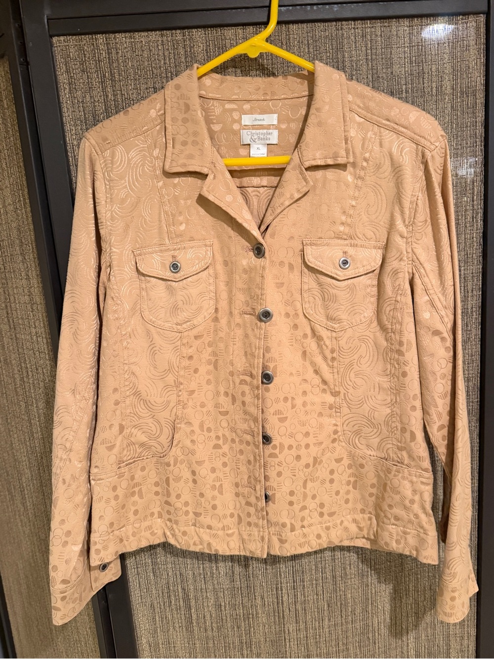 Ladies‎ XL Christopher & Banks gold Patterned Jean Jacket